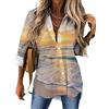 MULERN Camicia da Donna a Spiaggia Alba Maniche Lunghe con Bottoni | Camicette Costa Paesaggio, Elegante Estiva con Colletto a Risvolto, Camicia per Il Tempo Libero, Spiaggia Leggera
