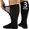 ARG 3 paia di calzini per diabetici extra larghi per piedi UK 11-14 (EU 45-49), nero, One Size Plus Tall, Nero , Talla única Grande Alto