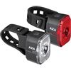 AXA Niteline Spot+ USB Set di luci per bicicletta - Luce anteriore da 45 lumen e luce posteriore da 15 lumen - Ricaricabile tramite USB-C - 7,5 ore di autonomia