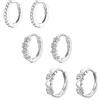 JETBON Orecchini a cerchio da donna in argento Sterling | ipoallergenici S925 Huggie Hoop orecchini piccoli unisex cartilagine Sleepers Huggie orecchini incernierati orecchini a perno set per più piercing