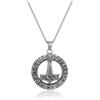 PiercingJak Collana vichinga, da uomo, con ciondolo a forma di cerchio con incisione Rune in acciaio inossidabile, collana Mjolnir martello di Thor Odin Amuleto vichinghi, catena gourmette gioielli