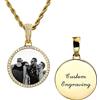 INBLUE Collana Pendente Memoria Hip Hop Personalizzata Immagine Incisione Testo per Uomo Donna Foto Personalizzata Rame Ala Angelo Cuore E Medaglia Rotonda Catena Corda Gioielli Regalo Souvenir