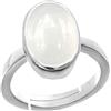 VKG GEMS Anello con pietra lunare naturale da 6,25 carati, certificata in laboratorio, per donne e uomini (anello-15), ottone, pietra di luna, Ottone, Pietra di luna
