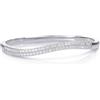 ZAVANA Bracciale Rigido Donna a S con Zirconi, Oro o Argento | Chiusura a scatto - Interno Ø 60 mm - Fascia 4,5 mm - Scatola rossa