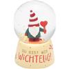 Sheepworld Sfera da sogno con motivo gnomale, vetro, altezza 6,5 cm, in poliresina, motivo stampato, regalo per Natale, Capodanno, calendario dell'Avvento, 51220