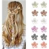ELNX 12 Clip per Capelli a Fiore Multicolore, 2cm Mini Morsetti a Artiglio con Strass, per Ragazze e Donne, Uso Quotidiano, Feste e Matrimoni (Multicolore B)