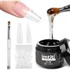 Imtiti Gel ricostruttore per unghie in gel, 3 in 1, gel costruttore per estensione, forte lampada UV LED richiesta di guarigione, unghie per casa fai da te professionale (trasparente, 35 g)