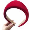 Generic Cerchietto largo da donna, in velluto spesso, antiscivolo, con design triangolare, per donne e ragazze, accessorio per capelli antiscivolo, colore rosso