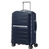 Samsonite Flux Trolley da cabina, 55 cm | Blu Navy, trolley rigido espandibile, 37/44 L, con lucchetto TSA e ruote girevoli scorrevoli