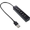 InLine Hub InLine® USB 2.0, 7 porte, nero, con cavo USB CC, nero