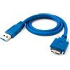 SYSTEM-S Cavo USB 3.0 60 cm da spina micro B a spina tipo A a vite blu