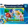Ravensburger Spielverlag Puzzle, 100 pezzi XXL, Sonic Knuckles Tails e Amy, puzzle di alta qualità, dai 6 anni in su, multicolore blu