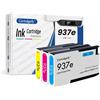 Merkloos Confezione multipacco da 3 cartucce HP 937e: 1 ciano, 1 magenta, 1 giallo