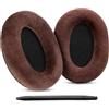 Markenlos Cuffie di ricambio confortevoli per Sennheiser HD599, HD598 e HD558 - Cuscinetti auricolari in velluto con istruzioni di installazione (marrone)