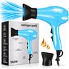 SOLEPLASTIC Phon Capelli PROFESSIONALE 1800 W - 2 Velocità e 3 Temperature (Celeste) | SILENZIOSO, Asciugaura Rapida, Concentratore d'aria Incluso, Scocca in ABS, Cavo 200 cm, Occhiello Appendino, Leggero