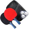 GLEAVI Set Racchette Ping Doppia Faccia per Principianti Casa | Gomma Premium Antiscivolo, Legno PU Borsa, Rosso Nero, per Scuola e Allenamento Palline