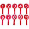 SEWOART Targhetta Numerata 1-10 Manico, Set 10 Pezzi, per Giochi | Attività Scolastiche e Team, Bordi Lisci e Stampa Chiara, Plastica e Schiuma, Nero e Rosso