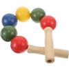 Gatuida Palla Multicolore Manico in Legno per Forza Braccia | Ergonomia Adatta alle Mani Piccole, Plastica e Legno, per Asilo e Sedute di Terapia