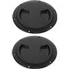 LALADEFIEE 2 Pezzi Copertura Boccaporto Rotonda 5 Pollici Antiscivolo Nero | Materiale Plastico Resistente PC, Adatta per Accessi Bulkhead e Ambienti Marini, per Kayak e Yacht