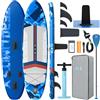 ZLX Tavola da SUP da 350 x 89/83 cm, con pinna centrale unica, tappetino antiscivolo, portata 250/230 kg, per principianti, tutti i livelli di abilità