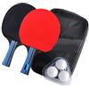 Cabilock Set di Racchette da Ping Pong Doppia Faccia, Controllo Fine | Borsa per Trasporto, Rivestimento Premium in Gomma, Nero Rosso, per Tavolo e Palline