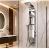 DOTTOR BAGNO SHOP Colonna Doccia Idromassaggio Acciaio Satinato | Nicchia Portaoggetti, Soffione Pioggia e Cascata, Getti Massaggianti, Doccetta, Acciaio Inox