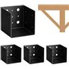 Générique Staffe 4x4 Connettore Supporto Antiruggine Legno 10x10 Cm Rinforzato | Set di 4 staffe in legno Gazebo recinzione per esterni portico patio giardino terrazza tetto cancello albero