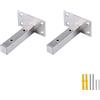 ANSIEDIO 2 Pezzi Staffe Quadrata per Scaffali Industriale, 10cm Staffe per Mensole Pesanti, Mensola Galleggiant Supporto di Acciaio Inox, Argento