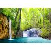 Wesmilewallpaper Carta Da Parati Paesaggio Naturale Dell'Acqua Del Lago Della Cascata Della Foresta Verde Carta Da Parati 3D Murales Da Parete Tnt Muro Fotomurali Gigante Poster 430x300cm