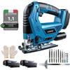 LADAMI Sega a batteria compatibile con Makita, per Einhell, per batterie Bosch, regolazione della velocità variabile, seghetto senza fili con lama per legno, PVC e metallo (senza batteria)