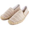 Alexis Leroy Women Summer Stripe Canvas Flat Espadrilles