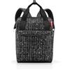 reisenthel Allrounder R Bouclé - Zaino nero | Zaino 2 in 1 con scomparto per laptop, apertura in metallo e funzione trolley