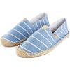 Alexis Leroy Women Summer Stripe Canvas Flat Espadrilles