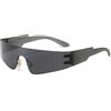 Ggpyyon Wrap Around Sunglasses for Women Men Fashion One Piece Flat Top Shield Eyewear Y2k Futuristic Mirrored Shades Sun Glasses