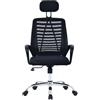 YASTA Sedia da Ufficio Ergonomica Traspirante con Poggiatesta Nera | Poggiatesta Regolabile, Ruote Girevoli, Schienale Traspirante