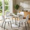 GAWYOEX Tavolo da pranzo allungabile 100/140 x 100 x 75 cm, bianco, tavolo da pranzo rotondo, tavolo da cucina allungabile, tavolo da giardino bianco per piccoli appartamenti o camere