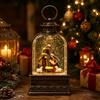 NLIGHTING Lanterna Natalizia con Natività Illuminata, Carillon Musicale | Effetto Neve Glitter, Luce LED Calda, Decorazione Natalizia da Tavolo, Alimentazione USB o Batterie, 20,5 cm