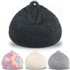 Jinfanshurich Fodera per pouf (senza imbottitura), in pelliccia sintetica, per adulti, bambini, camera da letto, ufficio, soggiorno, terrazza (grigio scuro)