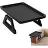 Generico Vassoio Bracciolo Legno Pieghevole Clip Antiscivolo Divano 33x23cm | Grano Legno Naturale, Presa Regolabile, Antiscivolo, Bevanda Snack Telecomando, Film Serale, Salotto, Genitori, Regalo