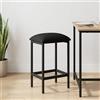 YUTAASU Sgabello da bar, 40 x 32 x 64 cm, in legno, con piedini regolabili, colore: nero
