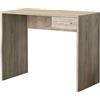 milani home - scrivania moderna con cassetto 90 x 45 x 74 cm, rovere grigio, per studio e ufficio