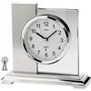 AMS Orologio radiocontrollato da tavolo, cassa in metallo color argento, vetro minerale levigato