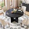 Garvee Tavolo da Pranzo Rotondo 120 cm (47) per 4-6 Persone - Tavolo Cucina in Legno, Stile Moderno - Base Centrale a Piedistallo Robusta, Salvaspazio per Sala da Pranzo/Salotto/Appartamento -