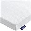 BedStory Topper Singolo 80x190cm in Memory Foam Alto 10 cm, Materasso Correttore con Elastici Sfoderabile e Lavabile, Bianco