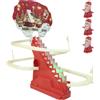 Generico Giocattolo Natalizio con Babbo Natale che Scala le Scale, Pista Elettrica con Luci e Musica, Plastico Resistente, Alimentato da 3 Batterie Aa, per Durante le Feste