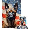 WGLINGX Puzzle per adulti da 1000 pezzi con pastore belga Malinois gioco per famiglie sfida per l'intelligenza giocattolo avvincente regalo perfetto un'opera d'arte (dimensioni 38x52cm)