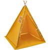 TTISJHK Tenda per bambini, per interni, con tappetino, 120 x 120 x 140 cm, giallo | Tenda da gioco per bambini in cotone con catena luminosa a LED, spazio per 1-3 bambini, tenda tepee per la cameretta dei
