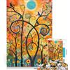 JIANGENNF Puzzle per adulti da 1000 pezzi con uccelli, fiori e motivi a spirale con il sole, gioco interattivo, per divertimento in famiglia, compleanni e altre occasioni 38x26cm