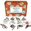 Logica Giochi - Set 12 in 1 Rompicapo in Metallo Valigetta Vintage - Difficoltà Miste - Completo regalo per principianti e non