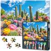 TISHIRON Puzzle per adulti - cactus paesaggio Jigsaw puzzle 1000 pezzi, giardino botanico arte impegnativo puzzle famiglia (70 x 50 cm), decorazione per la casa e compleanno unici (Desert Plants)